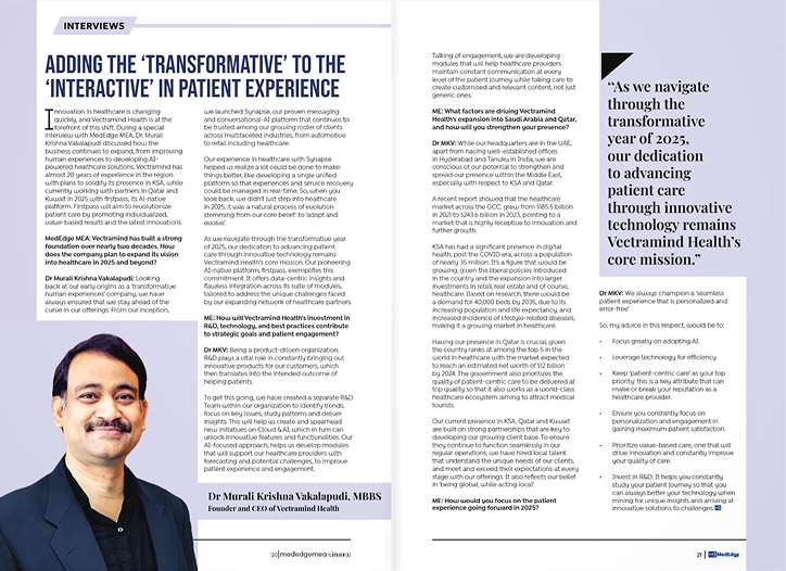 Vision forward: MedEdge MEA interviews Dr. Murali