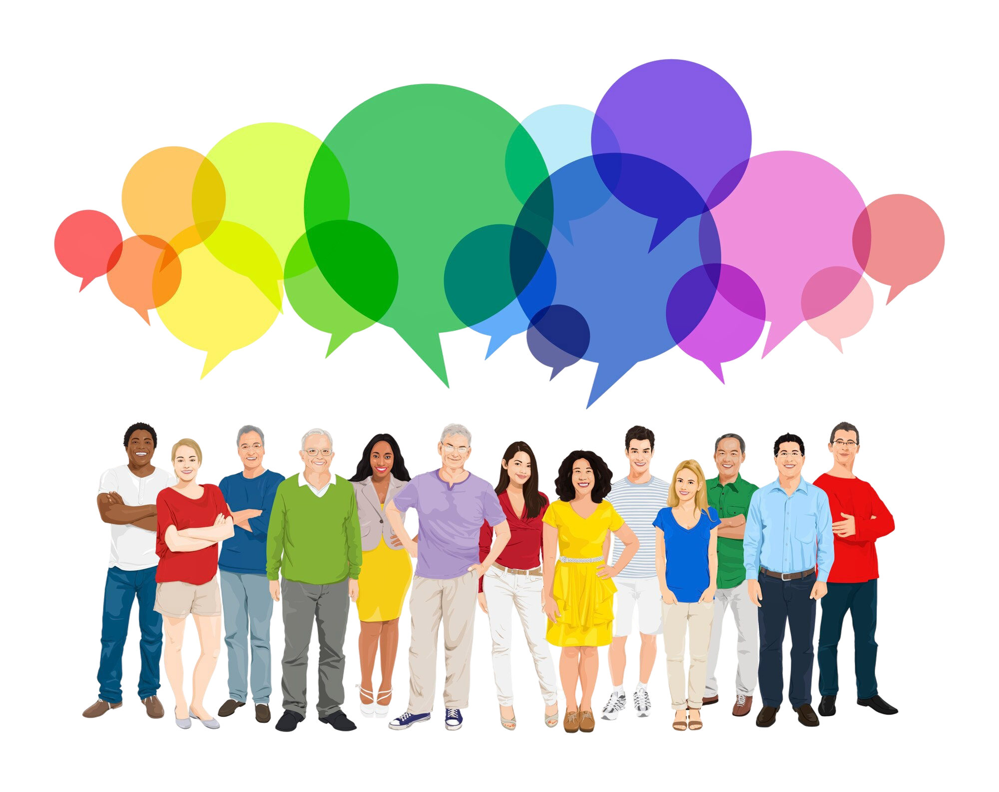 People with callouts